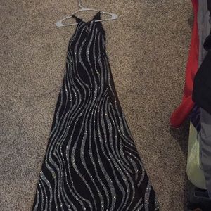 Sparkly Black Floor Length Dress